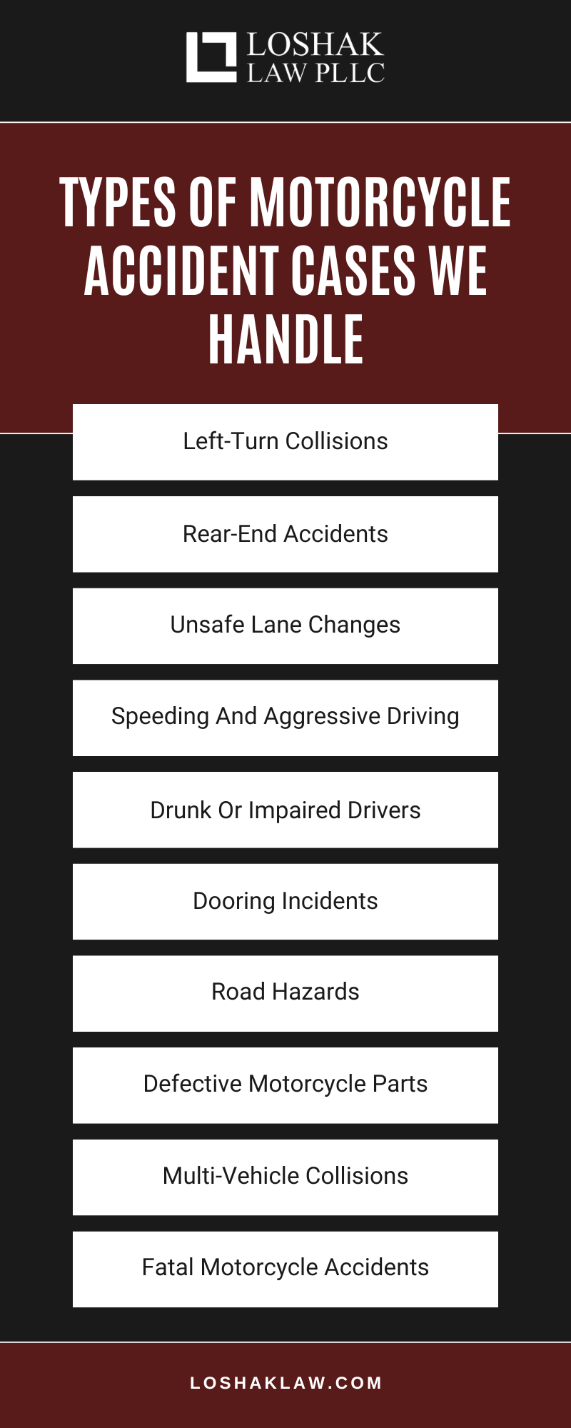 Types Of Motorcycle Accident Cases We Handle Infographic