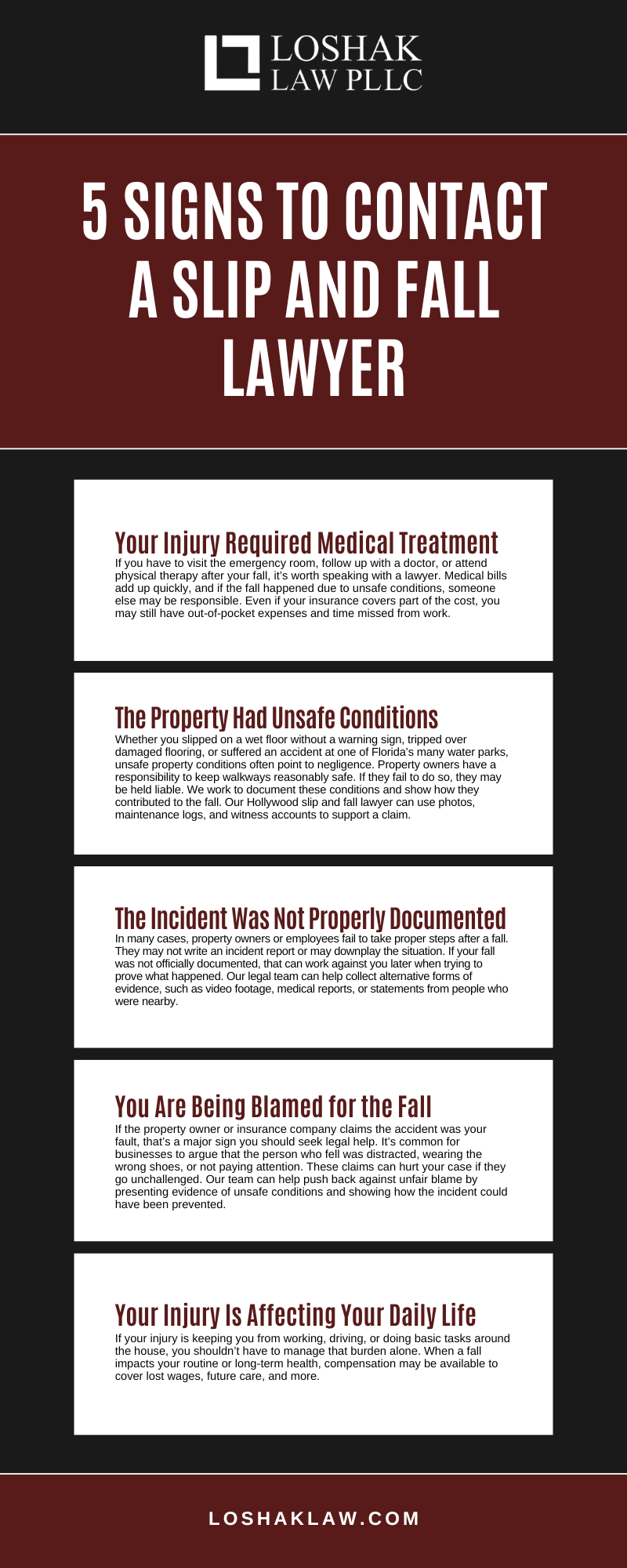 5 Signs To Contact A Slip And Fall Lawyer Infographic