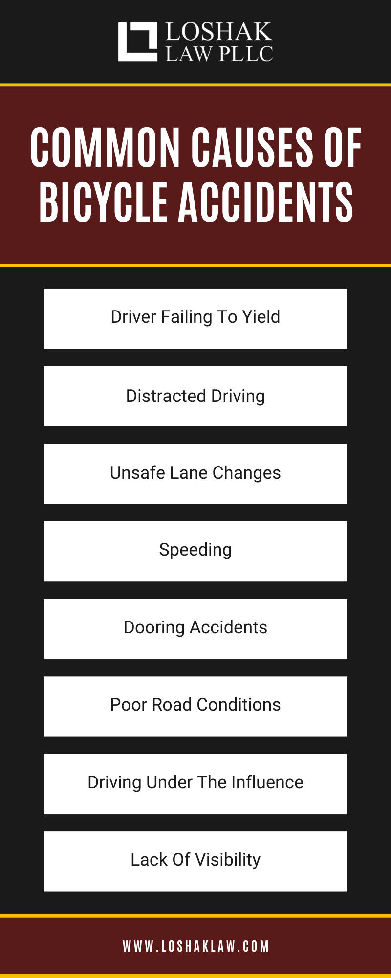 Common Causes Of Bicycle Accidents Infographic